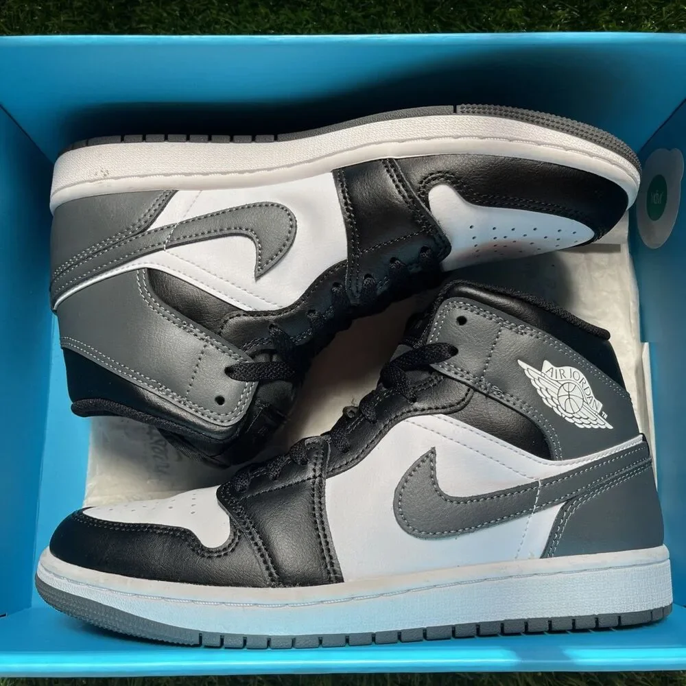 Nike Air Jordan 1 Mid Black Iron Grey White DQ8426-001 Men's Size 8